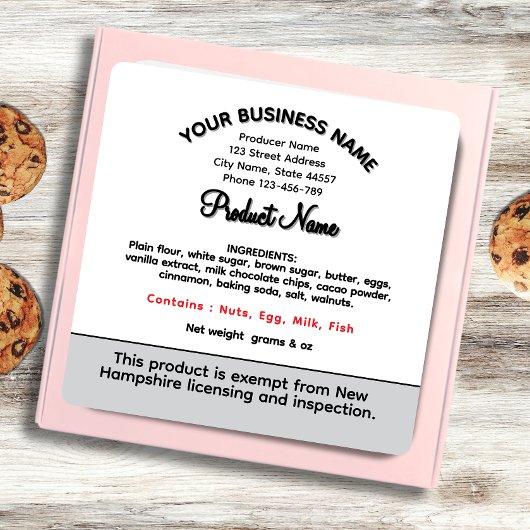 New Hampshire Cottage Law Label voor thuisbakkers