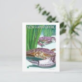 New Hampshire Crab en Fisherman Briefkaart (Staand voorkant)
