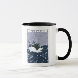 New Hampshire Crab Vist Boat Scene Mok