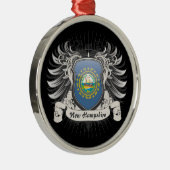 New Hampshire Crest Metalen Ornament (Rechts)