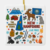 New Hampshire Custom Family Trip Christmas Keramisch Ornament (Voorkant)