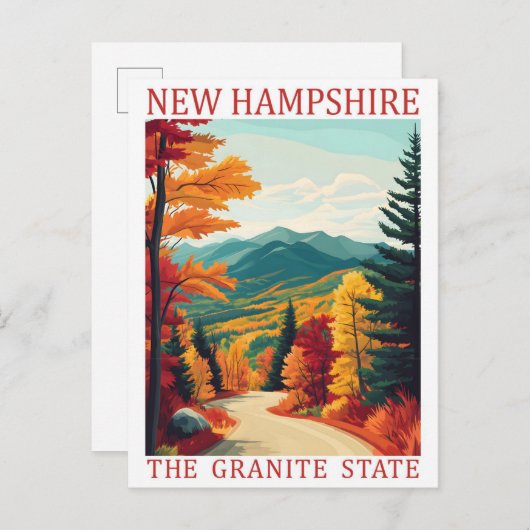 New Hampshire de Granite State Verenigde Staten Tr Briefkaart (Voorkant / Achterkant)