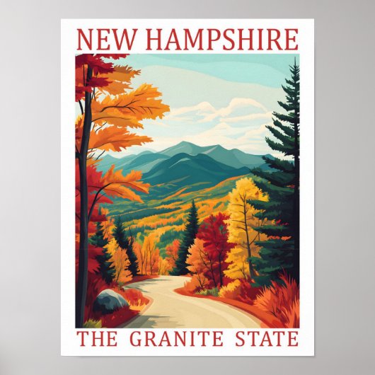 New Hampshire de Granite State VS Reisbestemming Poster (Voorkant)