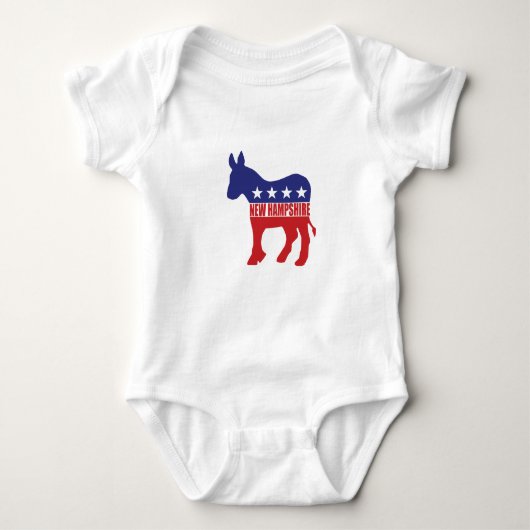 New Hampshire Democraat Donkey Romper (Voorkant)