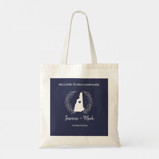 New Hampshire Destination Wedding Welcome Tote Bag (Achterkant)