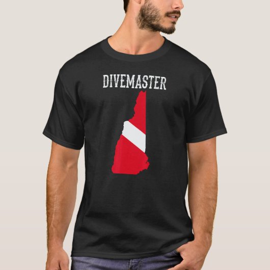 New Hampshire Divemaster Duik Instructeur D T-shirt (Voorkant)