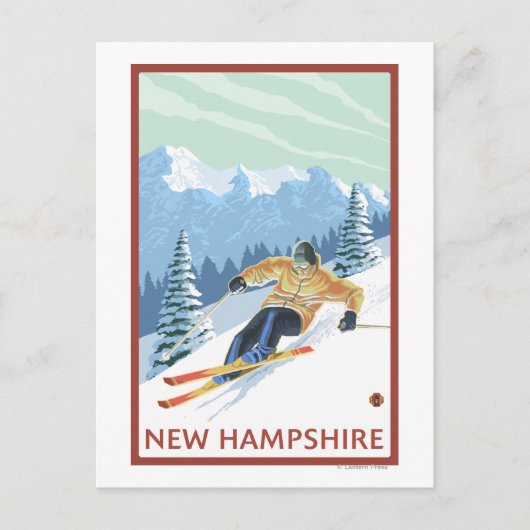 New Hampshire Downhill Skier Scene Briefkaart (Voorkant)