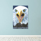 New Hampshire Eagle Up Close Canvas Afdruk (Insitu (Houten vloer))