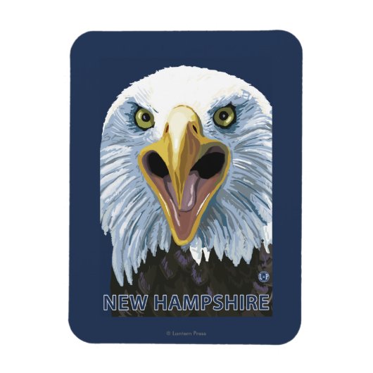 New Hampshire Eagle Up Close Magneet (Verticaal)