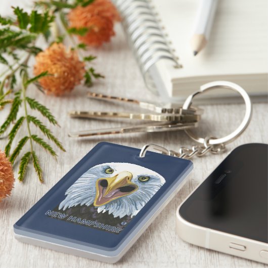 New Hampshire Eagle Up Close Sleutelhanger (Voorkant Rechts)