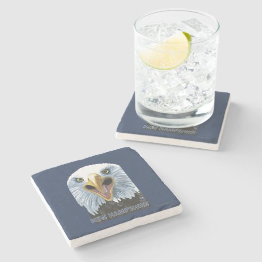 New Hampshire Eagle Up Close Stenen Onderzetter (Zijkant)
