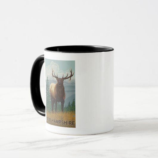 New Hampshire Elk Scene Mok (Voorkant links)