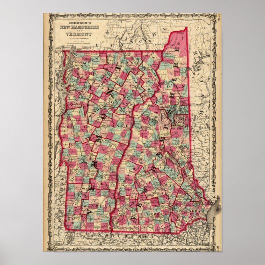 New Hampshire en Vermont Poster (Voorkant)