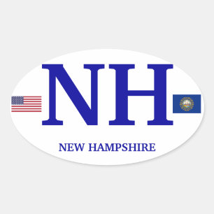 New Hampshire* Europese ovale Sticker