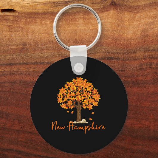 New Hampshire Fall Foliage Autumn Rustic Maple Oak Sleutelhanger (Voorkant)