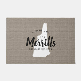 New Hampshire Familie Monogram Staat Doormat Deurmat