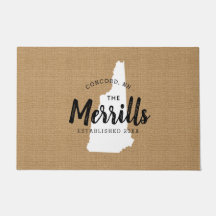 New Hampshire Familie Monogram Staat Doormat