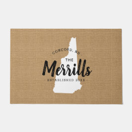 New Hampshire Familie Monogram Staat Doormat Deurmat