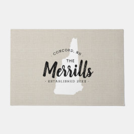 New Hampshire Familie Monogram Staat Doormat Deurmat