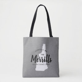 New Hampshire Family Monogram State Canvas tas