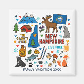 New Hampshire Family Trip Keepsake Custom Magneet (Voorkant)