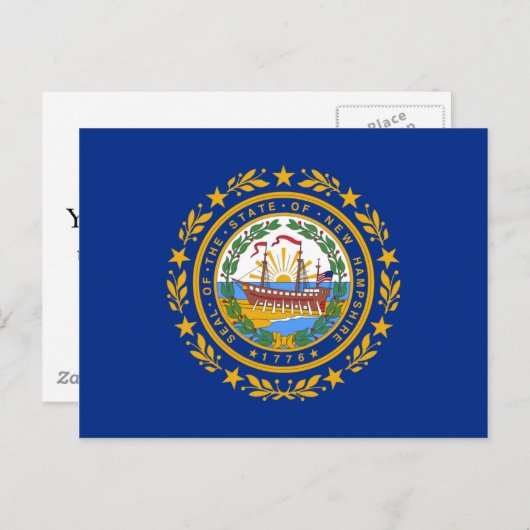 New Hampshire Flag Briefkaart (Voorkant / Achterkant)