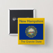 New Hampshire Flag Button (Voorkant /achterkant)