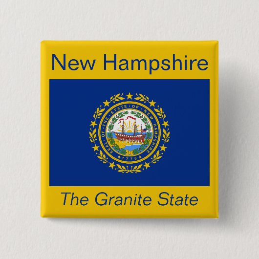 New Hampshire Flag Button (Voorkant)