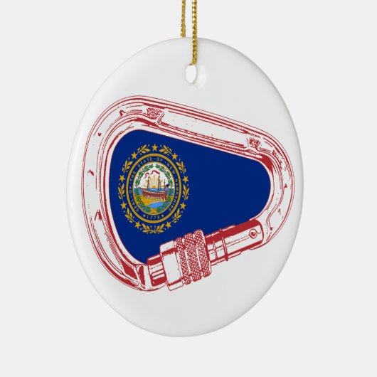 New Hampshire Flag Climate Carabiner Keramisch Ornament (Rechts)