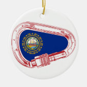 New Hampshire Flag Climate Carabiner Keramisch Ornament (Voorkant)