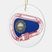 New Hampshire Flag Climate Carabiner Keramisch Ornament (Links)