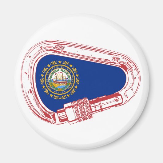 New Hampshire Flag Climate Carabiner Magneet (Voorkant)