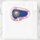 New Hampshire Flag Climate Carabiner Rechthoekige Sticker (Tas)