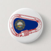 New Hampshire Flag Climate Carabiner Ronde Button 5,7 Cm (Voorkant)
