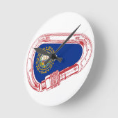 New Hampshire Flag Climate Carabiner Ronde Klok (Hoek)