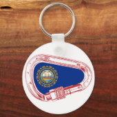 New Hampshire Flag Climate Carabiner Sleutelhanger (Voorkant)