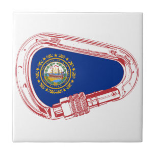 New Hampshire Flag Climate Carabiner Tegeltje