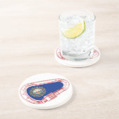 New Hampshire Flag Climate Carabiner Zandsteen Onderzetter (Zijkant)