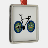 New Hampshire Flag Cycling Metalen Ornament (Rechts)