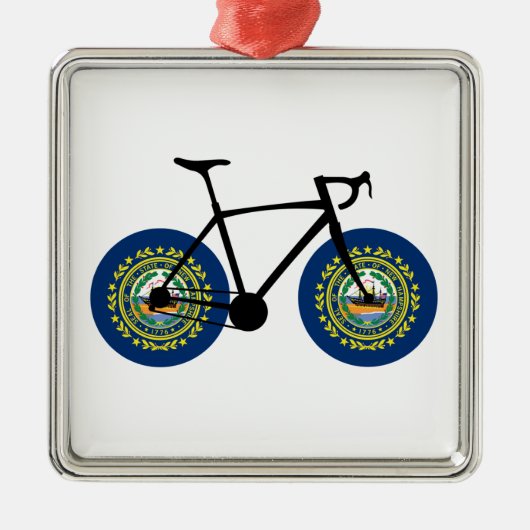 New Hampshire Flag Cycling Metalen Ornament (Voorkant)