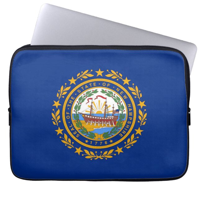 New Hampshire Flag Laptop Sleeve (Voorkant)