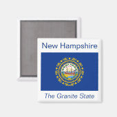 New Hampshire Flag Magnet (Voorkant / Achterkant)