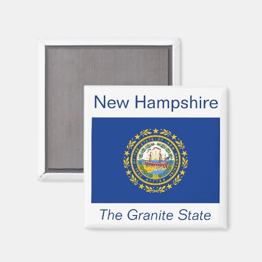 New Hampshire Flag Magnet (Voorkant / Achterkant)