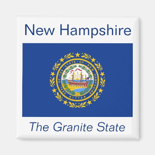 New Hampshire Flag Magnet (Voorkant)