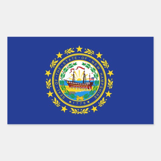 New Hampshire Flag Rechthoekige Sticker (Voorkant)