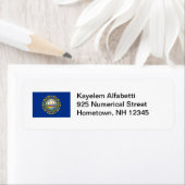 New Hampshire Flag Retour Adres Label (Insitu)