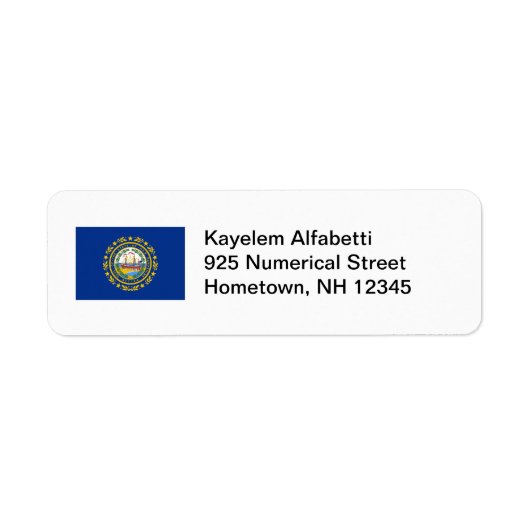 New Hampshire Flag Retour Adres Label (Voorkant)