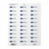 New Hampshire Flag Retour Adres Label (Full Sheet)