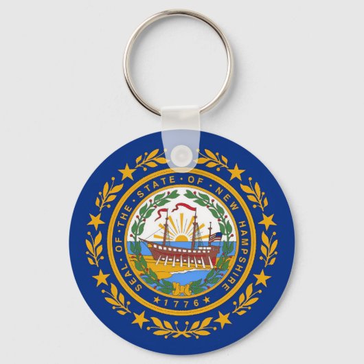 New Hampshire Flag Sleutelhanger (Voorkant)