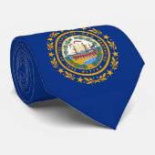 New Hampshire Flag Stropdas (Opgerold)